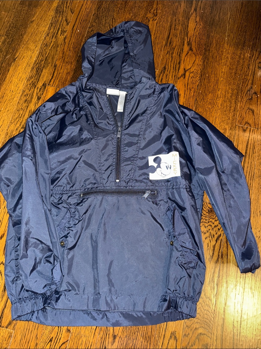 Kids Navy Mickey Mouse Hooded Raincoat
